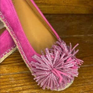 Charles by Charles Davis Women’s Omen Rhinestone Encrusted Pompom Espadrille 6.5